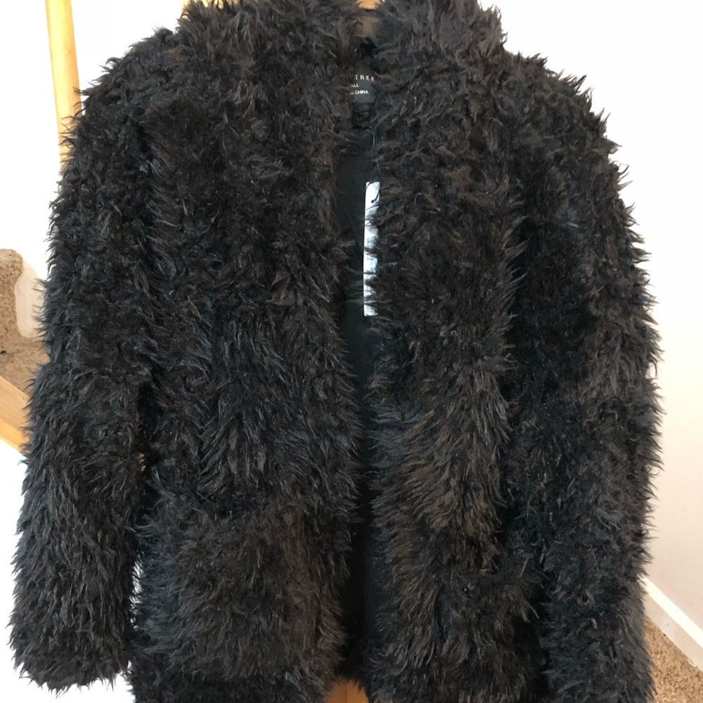 Black Faux Fur Coat - Picture 4 of 7